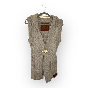 Superdry Gray Hooded Cardigan Vest